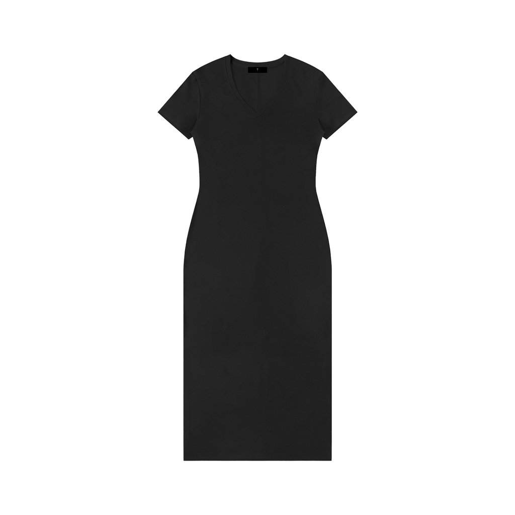 Women's Short Sleeve V-Neck Maxi Dress