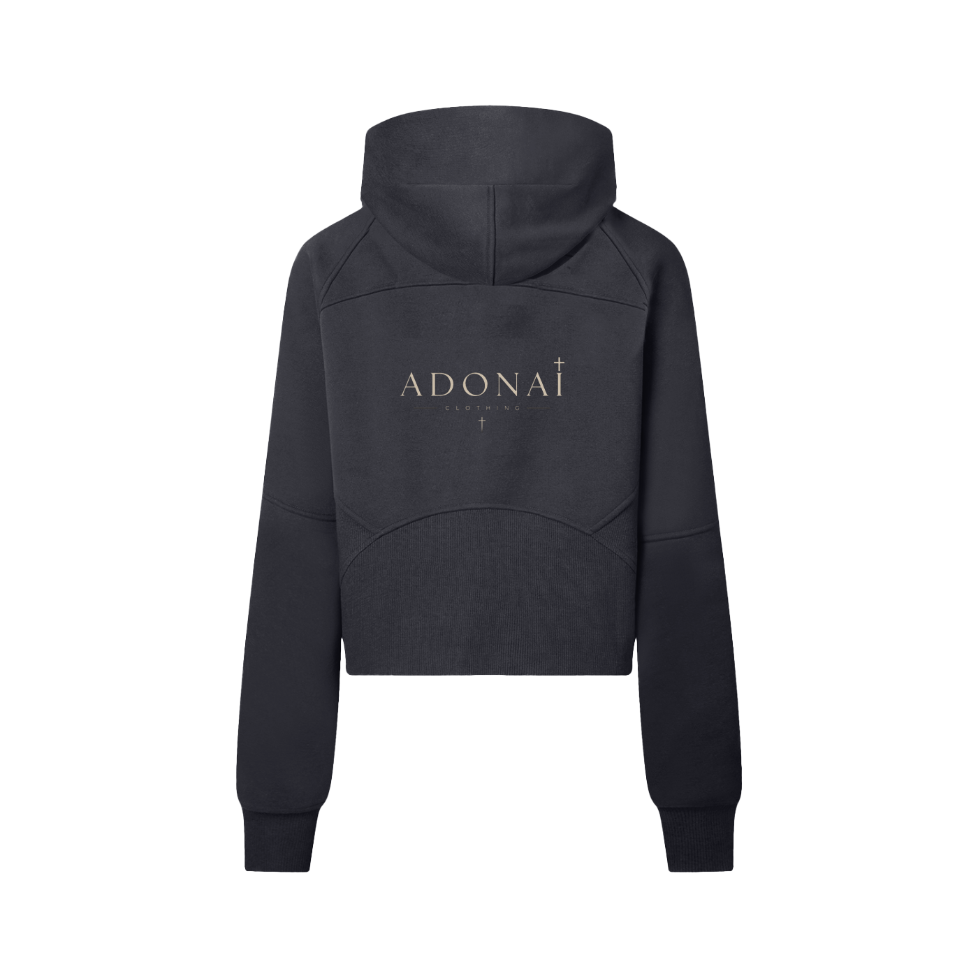 Women's Cropped Cotton Half-Zip Hoodie