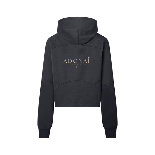 Women's Cropped Cotton Half-Zip Hoodie