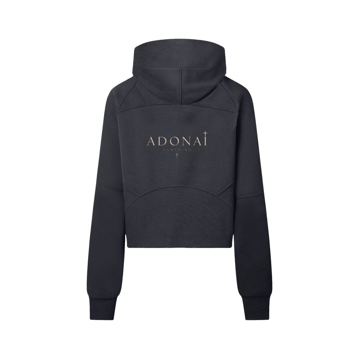 Women's Cropped Cotton Half-Zip Hoodie