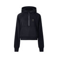 Women's Cropped Cotton Half-Zip Hoodie