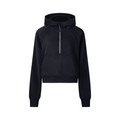 Women's Cropped Cotton Half-Zip Hoodie